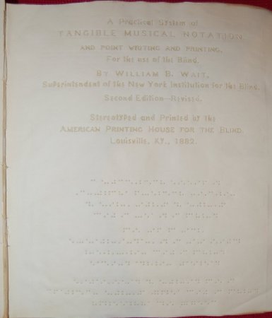Title page, Wait's Musical Notation