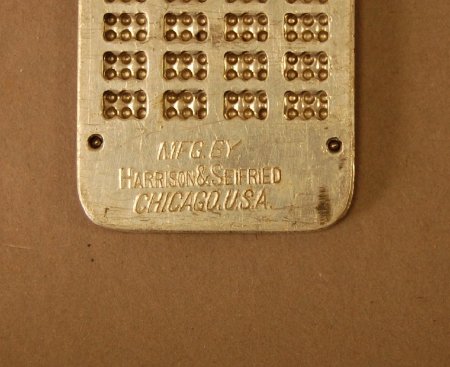 Pocket slate, makers mark detail