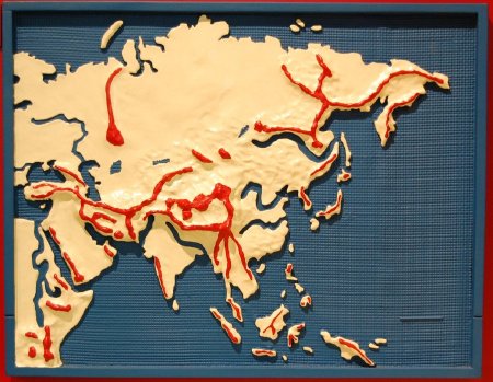 Tactile map of Asia