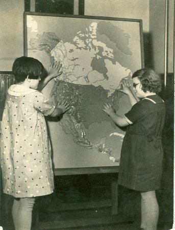 .5 - Students w/ map,  ca.1935