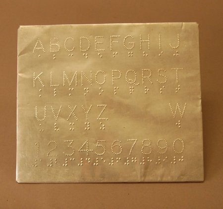 Braille alphabet sheet