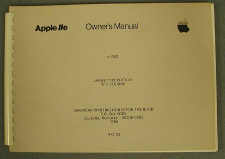 Apple IIe Large Type Manual