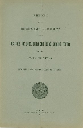 1894 Report for Colored Youths Institute