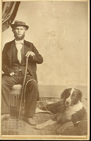 One-armed blind man and dog