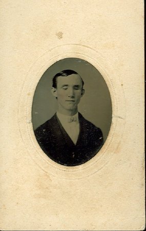 Tintype of a young blind man