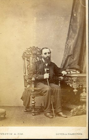 Portrait of seated blind man