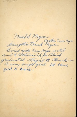 Reverse of Mabel Myer