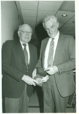 Warren Bledsoe with 1986 Migel Medal recipient Russell Williams
