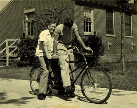 Naron Ferguson & Joe Romanko on tandem bike