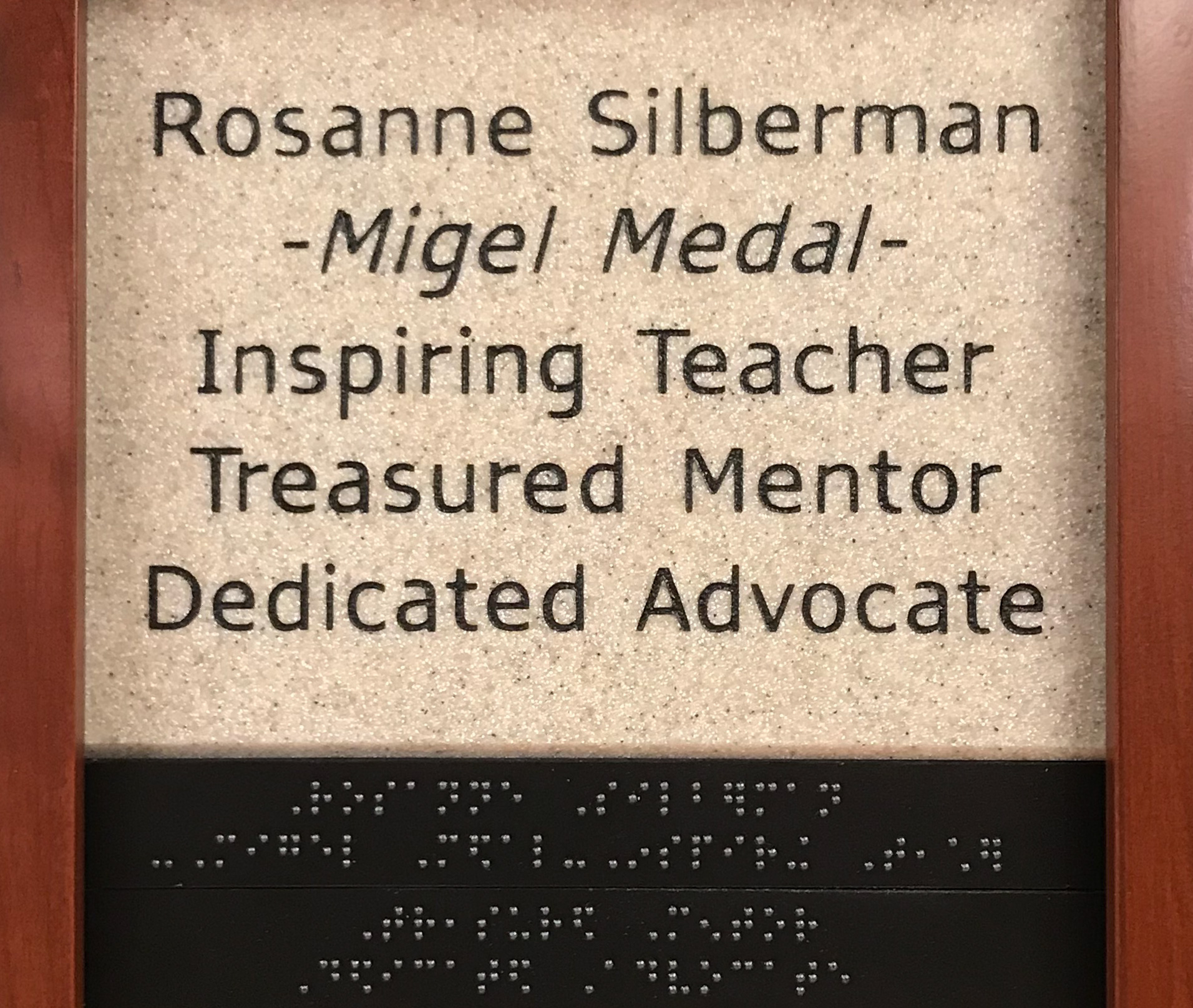 Rosanne Silberman -
 Migel Medal - Inspiring Teacher, Treasured Mentor, Dedicated Advocate